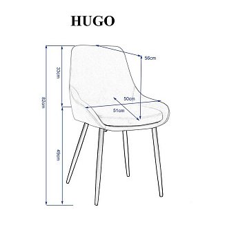 Купити                                            Стілець HUGO чорний каркас/світло-сірий 310882